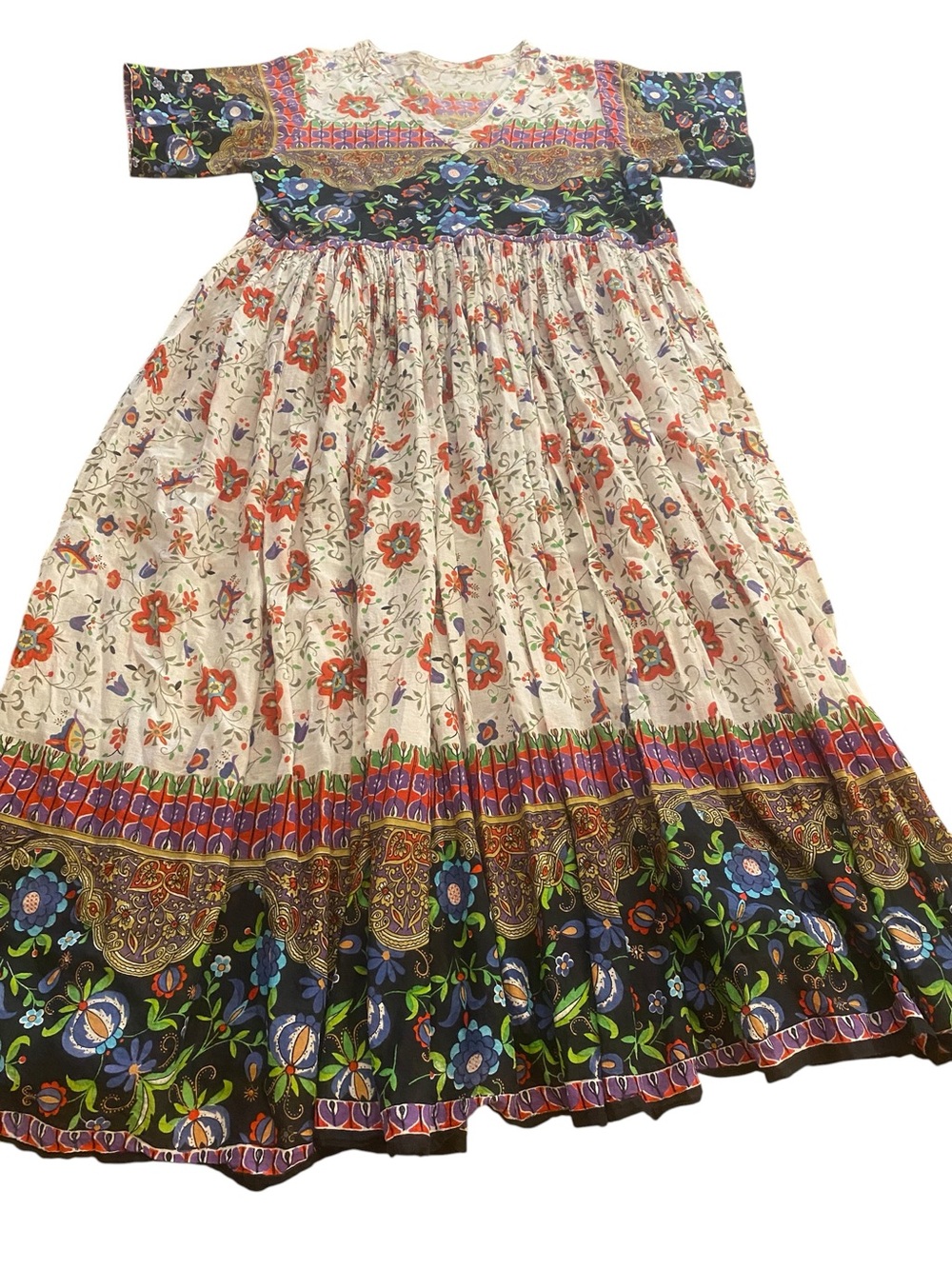 Women’s Floral Boho Maxi Dress Kaftan Multicolor Floral Print size XL